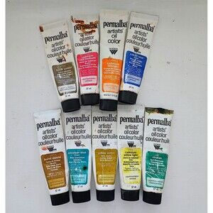 Weber Permalba Artists Oil Color  Lot of 9 Tubes Made in USA